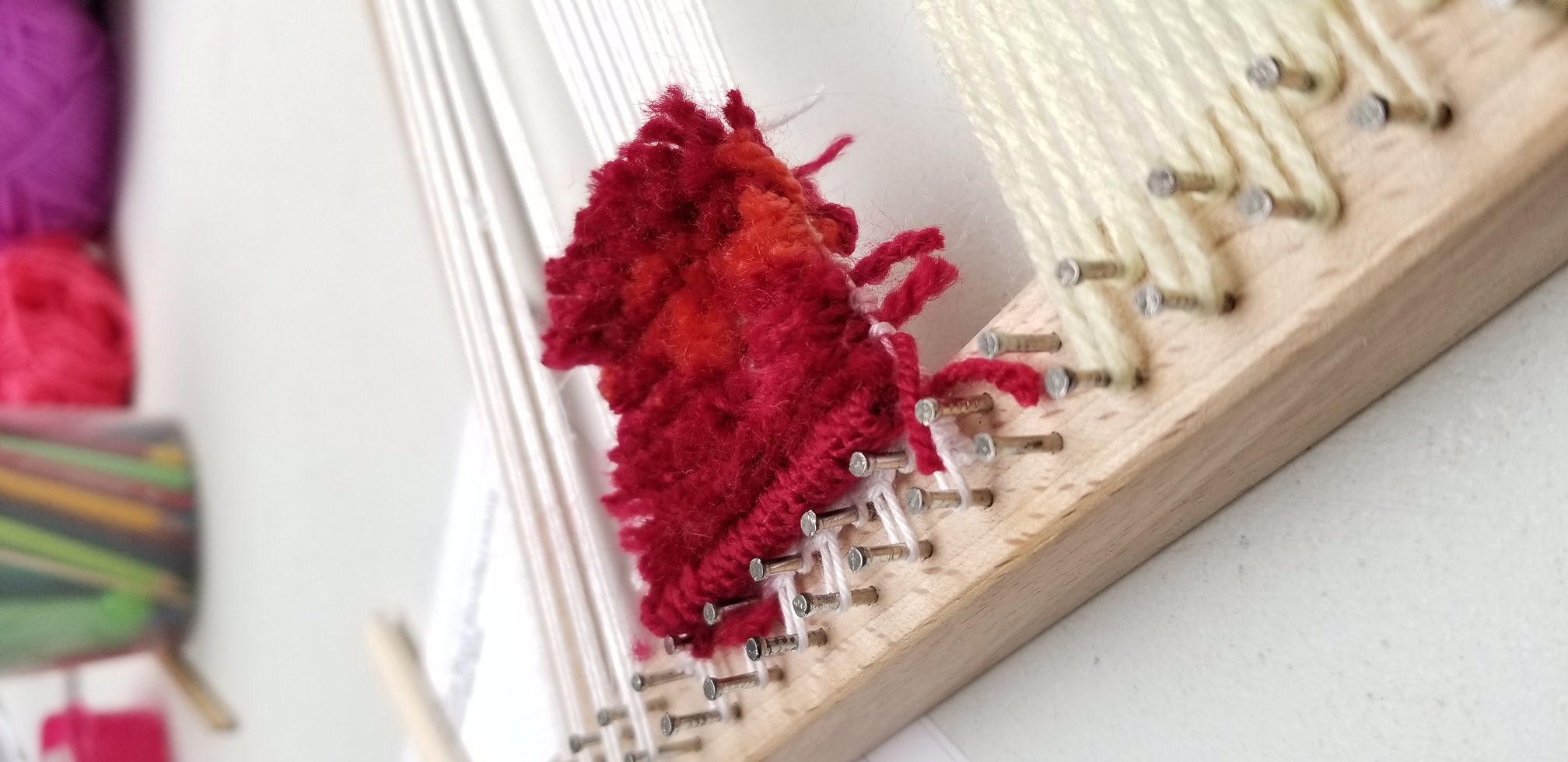 TRC Intensive Textile Course, February 2022. Learning about velvet making. Photograph by author.