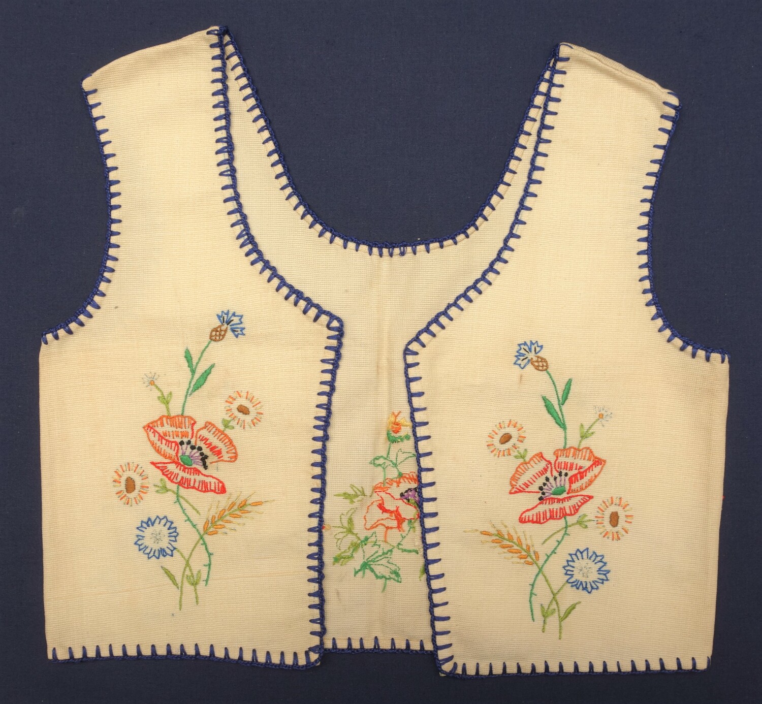 One of the most recent acquisitions of the TRC: Hand embroidered waistcoat, the Netherlands, c. 1914 (TRC 2023.0457).