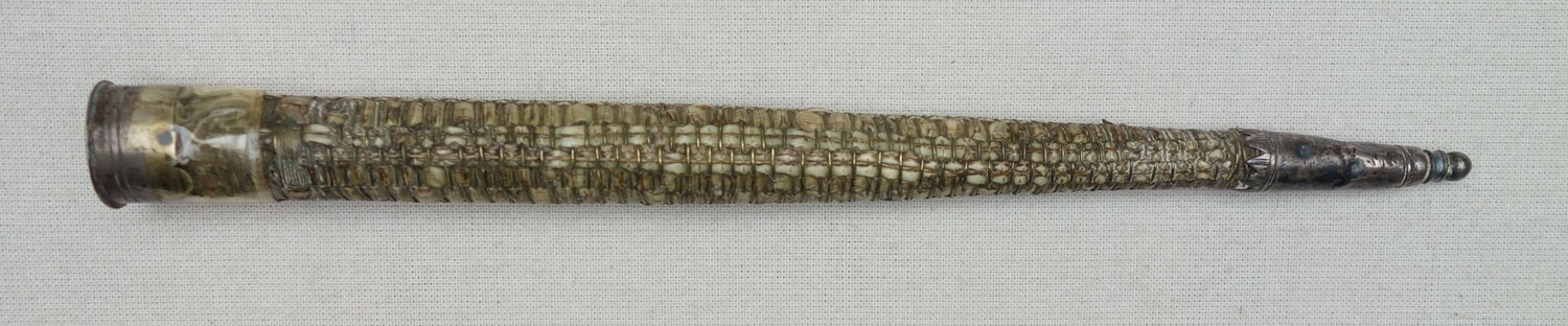 Knitting sheath (stick), decorated with shagreen and silver wire, the Netherlands, late 19th century (TRC 2023.2356).