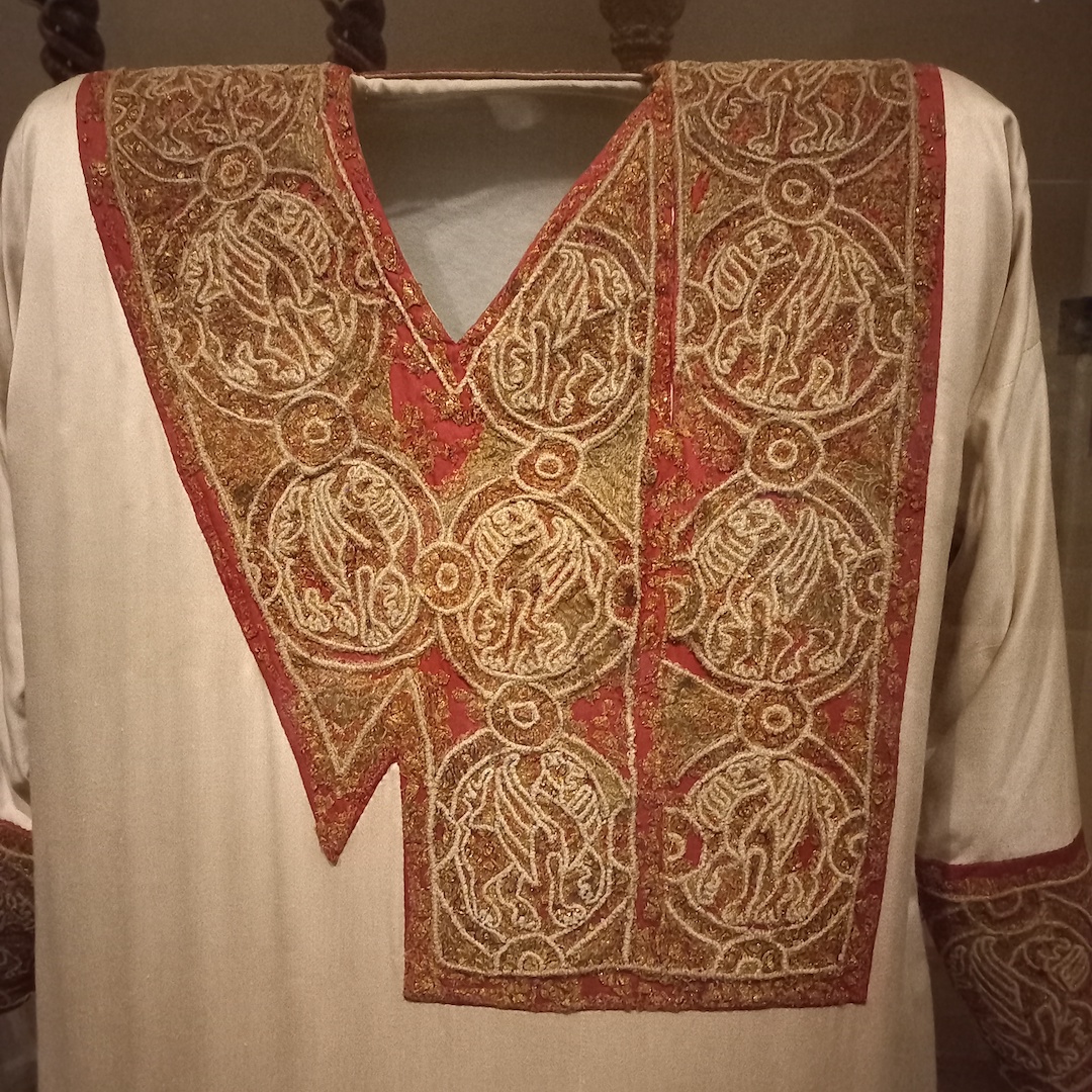 Embroidered remains of the Tunic of Kunigunde. Diocesan Museum Bamberg. Photograph by author.