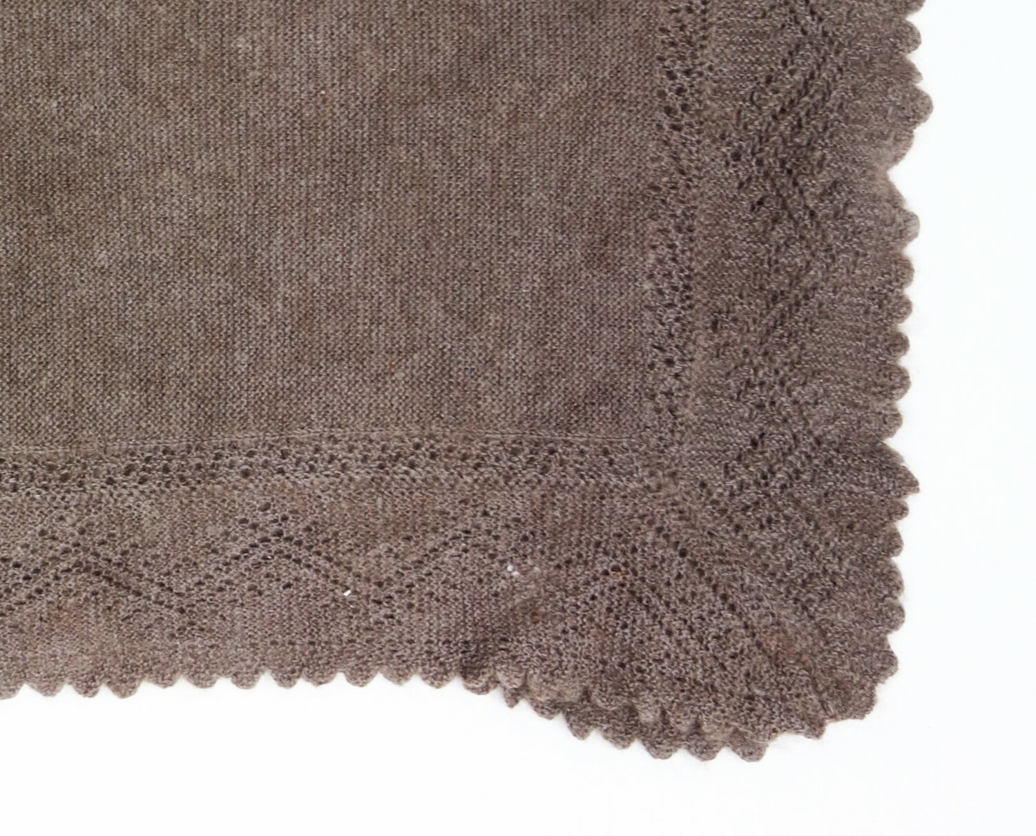 Detail of a 'Warm' Orenburg knitted lace shawl. Russia, 20th century (TRC 2025.0751).