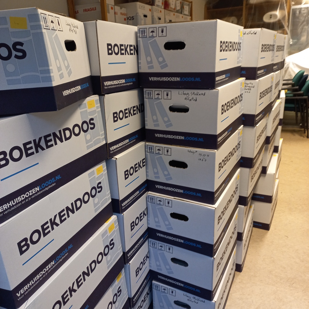 Library boxes being moved, 7 November 2025.