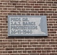 Fig. 12. The plaque attached next to the front door, commemorating Prof. Barte's protest speech, 26  November 1940. Photograph Willem Vogelsang 2026.