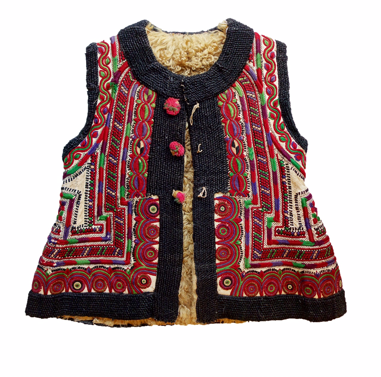 Embroidered waistcoat, from the Csangos (a mainly Roman Catholic, Hungarian ethnic group in Romania), newly added to the TRC Collection.