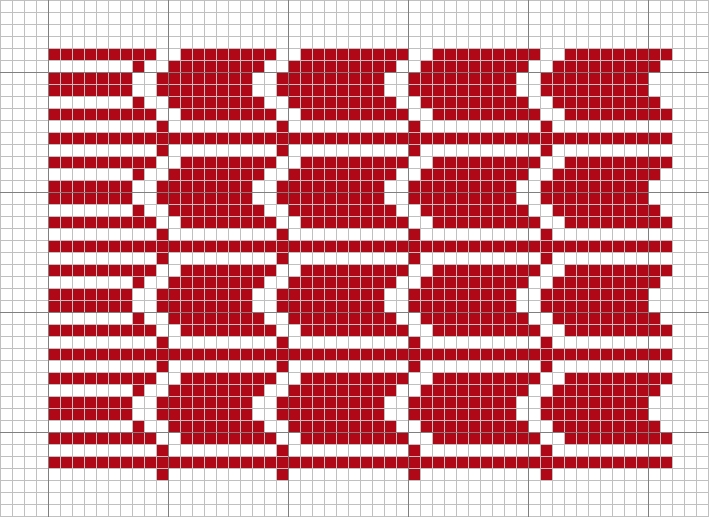 Chart of a ‘Tall Palm’ or ‘Ears of wheat’ motif from the Ramallah region.
