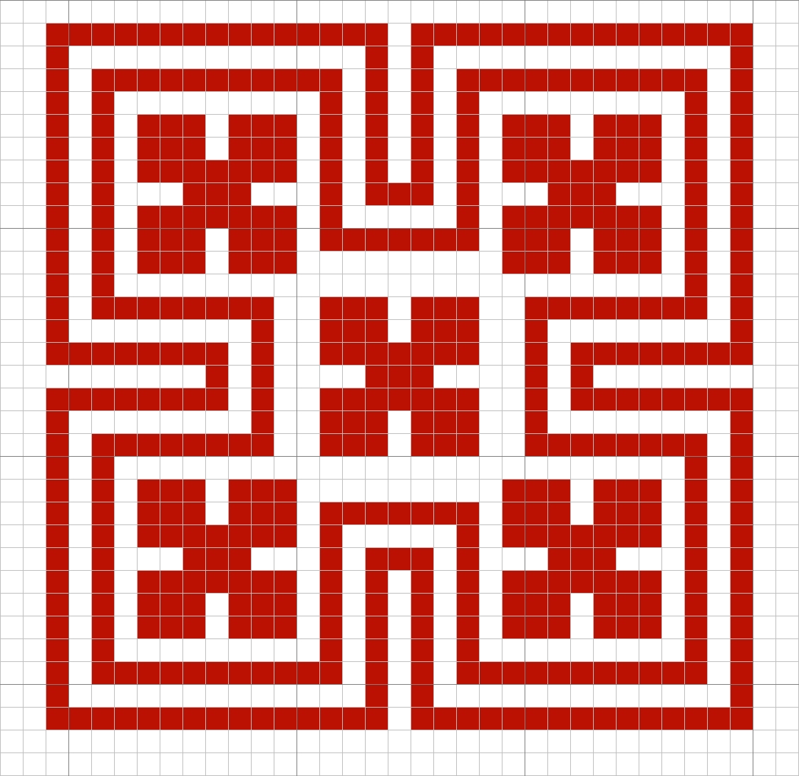 Chart of  basic pattern unit of Pattern 2 (chart by Gillian Vogelsang-Eastwood).