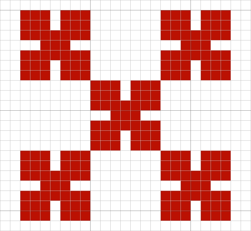 Chart of  basic unit of Pattern 4 (chart by Gillian Vogelsang-Eastwood).