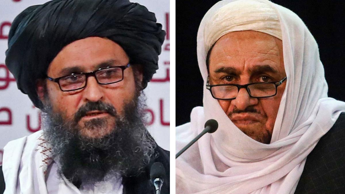 Mullah Abdul Ghani Baradar (left), and Khalil ur-Rahman Haqqani (right). Photograph: The Times.