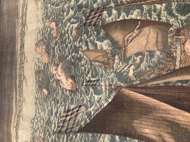 Detail of the 'Siege of Veere', showing fireships manoeuvred towards Spanish ships.