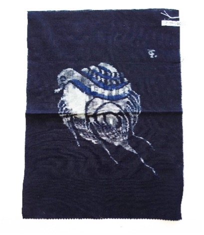 Fig. X. Japanese indigo-dyed handkerchief with bird motif. Japan, 21th century (TRC 2026.0320)