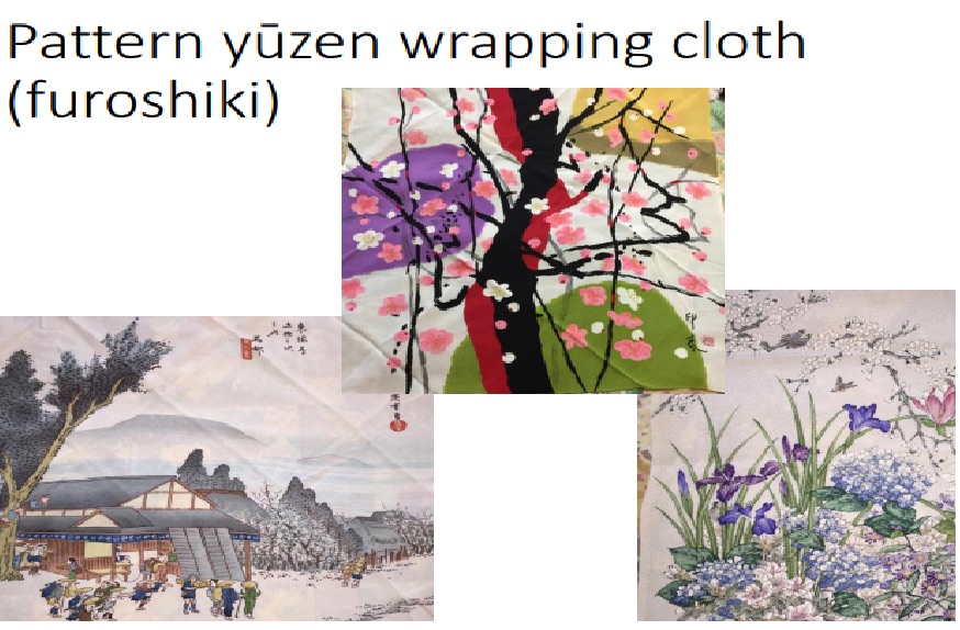 Pattern printed (yuzen) wrapping cloth (furoshiki), Japan. Property of Keiko Okamoto.