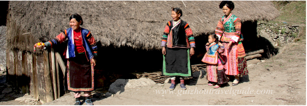 Fig. 10. Women wearing traditional Douqing Miao dress in Douqing Village, Shuicheng County, Guizhou Province, China. Source: https://travelsichuanguide.com/shuicheng/douqing-style-miao.html