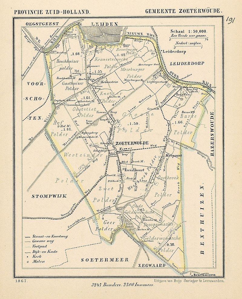 Map of Zoeterwoude, 1867.