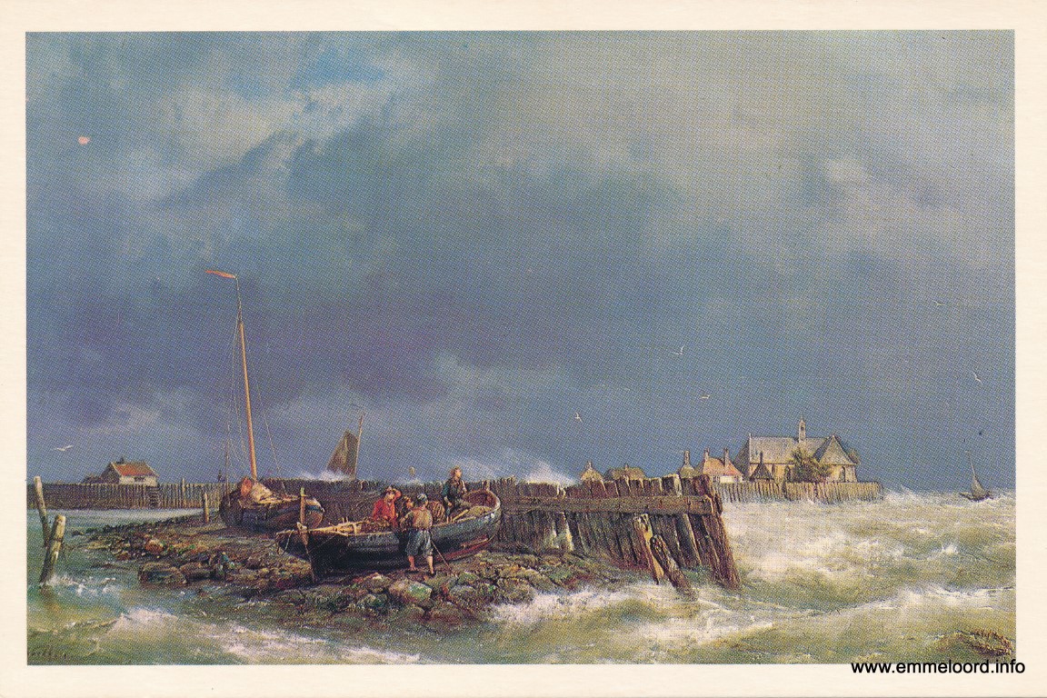 Oil painting of Schokland, by Hermanus Koekkoek (1815-1882). Public domain.