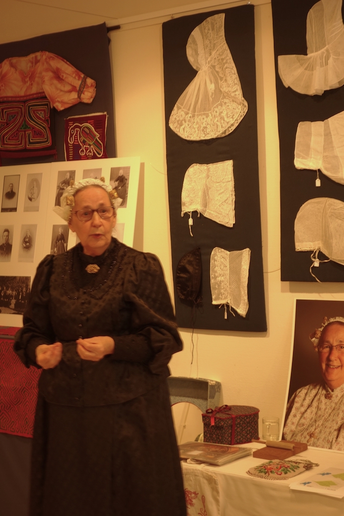 Mrs Keijzer-Sarneel talking about Rijnland dress. TRC Sunday Textile Talk, 27 February 2022