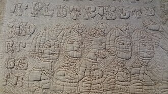 Detail of the Tristan quilt, Sicily, 14th century. Victoria & Albert Museum, 1391–1904.