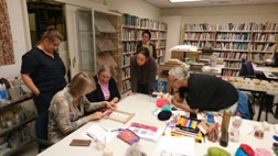 One of our final tasks was to make a piece of velveteen. TRC Intensive Textile Course, August 2021. Photograph: Evelyn Valencia.
