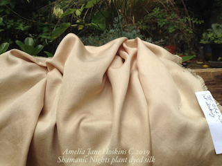 Cloth dyed with St. John's wort. Photo by Amelia Hoskins, 2019.