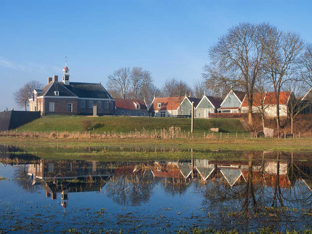 The island of Schokland and its church from the east.