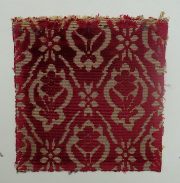 Sample of silk, voided velvet, 17th century (TRC 2011.0379).