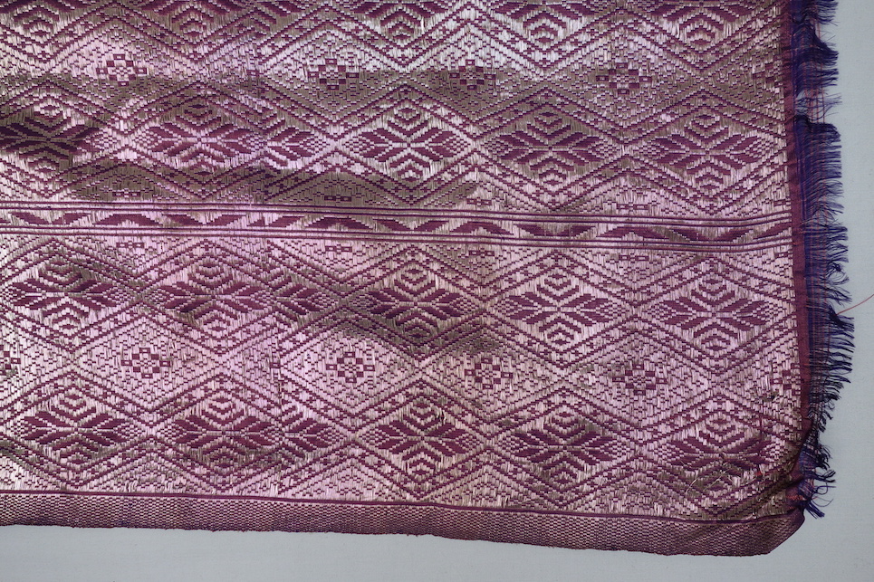 Detail of Cambodian silver thread textile, mid-20th century. TRC 2017.2572 2.