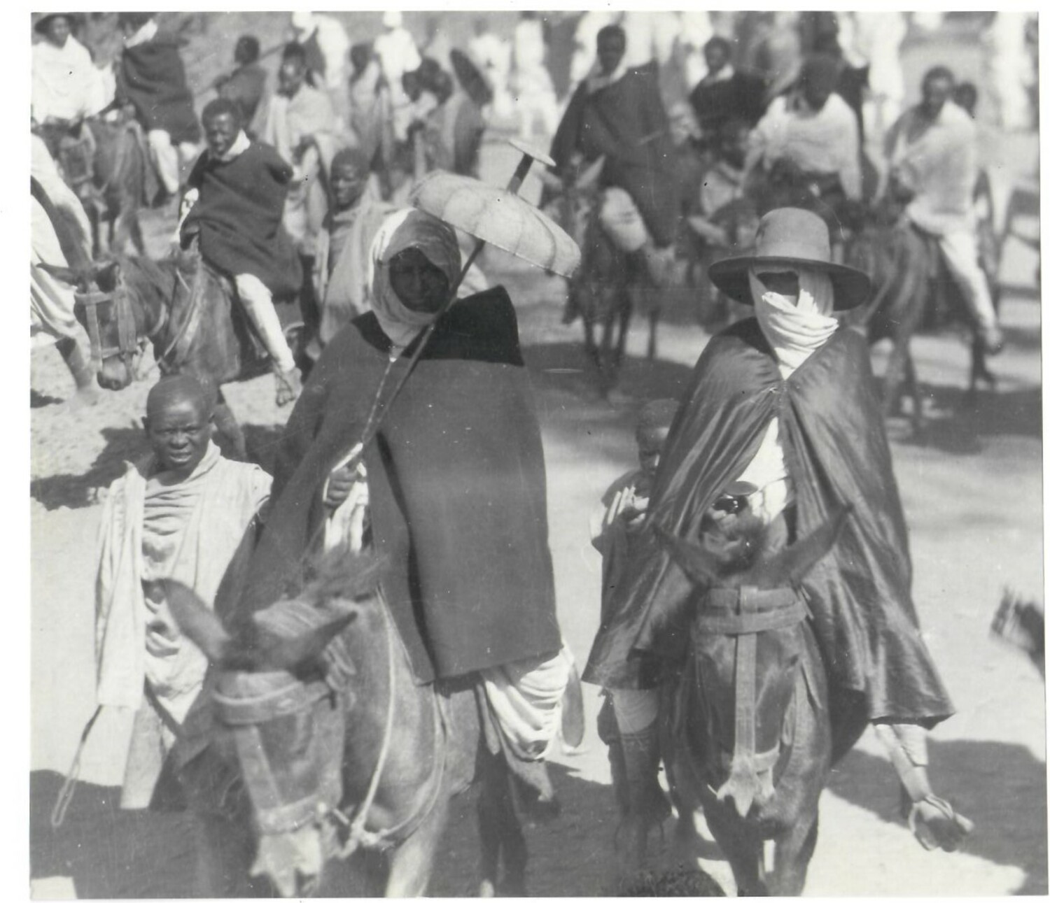 1927 American press photograph showing a bride and bridegroom in Ethiopia (TRC 2021.1363).