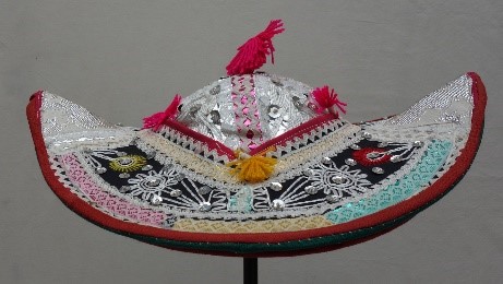 Woman’s hat with sequins and beads for an Aymara woman, Tarabuco region of Bolivia (TRC 2018.0602; v/d Bijl collection).