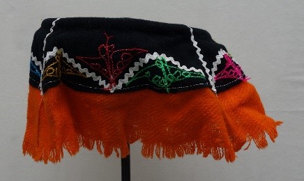 Peruvian woman’s hat with deep red fringe from the Checaspampa region (TRC 2018.0593; v/d Bijl collection).