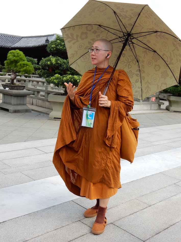 Theravadan nun from Thailand. Photograph by Shelley Anderson.