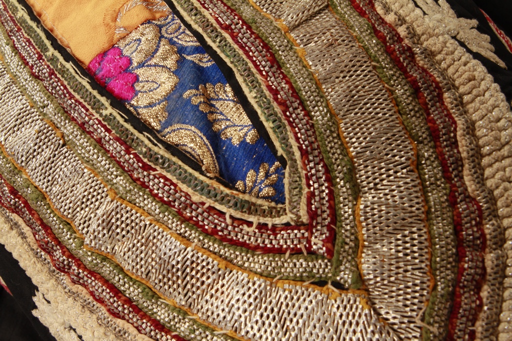 Detail of embroidered neck opening of Tihama dress, Yemen. TRC collection. Photograph: Joost Kolkman