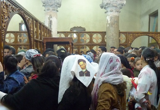 Congregation in a Coptic church, Egypt. Photograph by Tineke Rooijakkers.