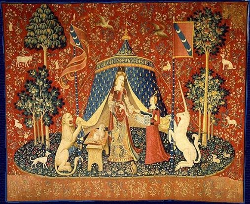 One of the six Lady and the Unicorn tapestries, Musée de Cluny, Paris