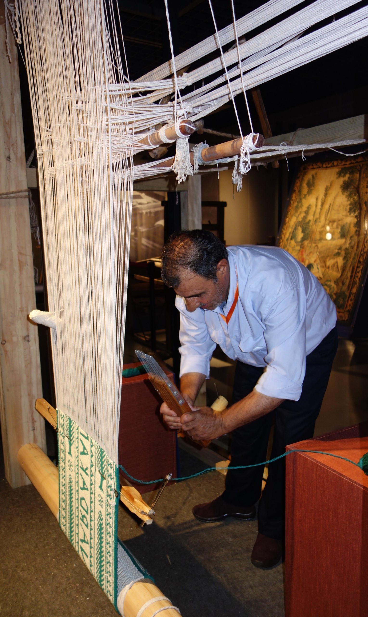Zilu loom for taqueté floor coverings, Iran. National Silk Museum, Hangzhou, China. Photograph: Gillian Vogelsang-Eastwood.