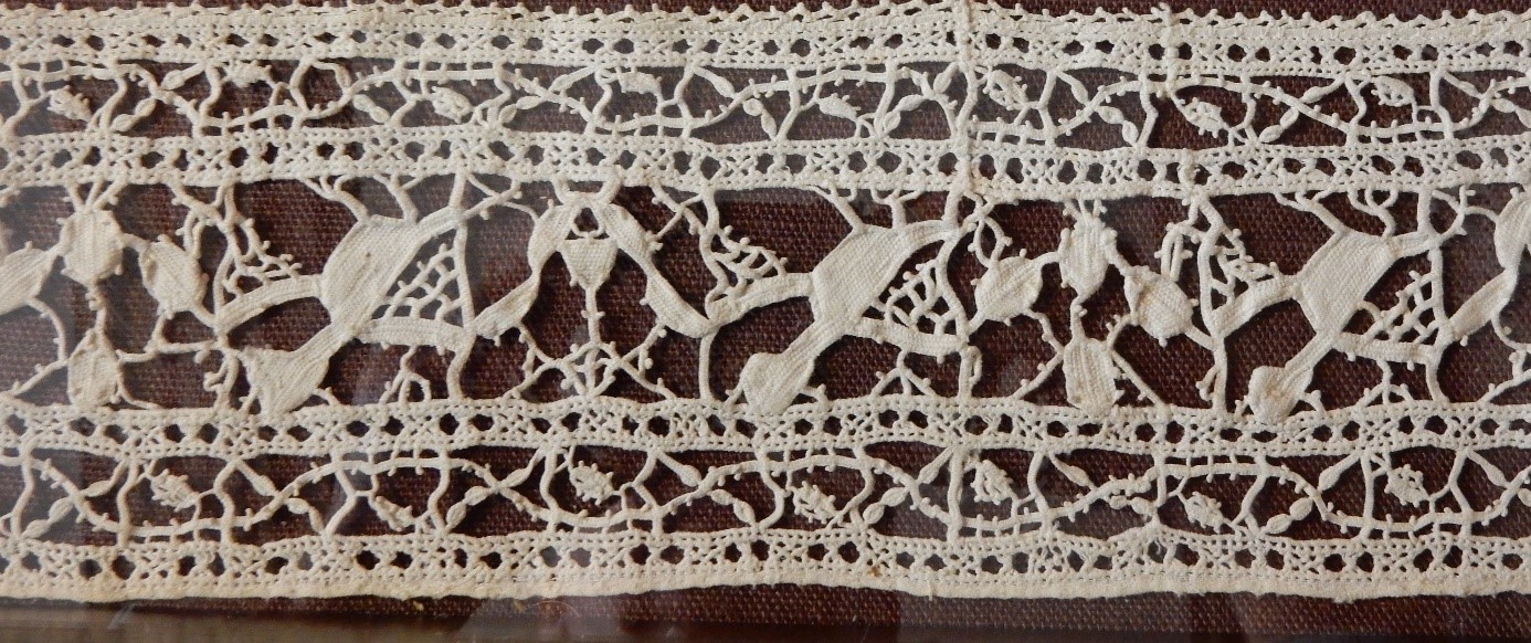 Length of Italian needle lace, late 16th century. Lace Museum, Burano, Venice.